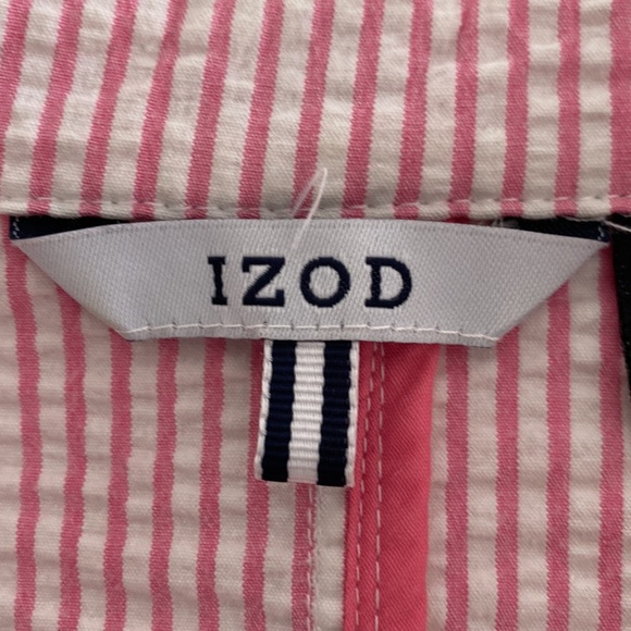 Izod Cropped Jacket, pink/white stripe, Size S/P - Picture 4 of 15